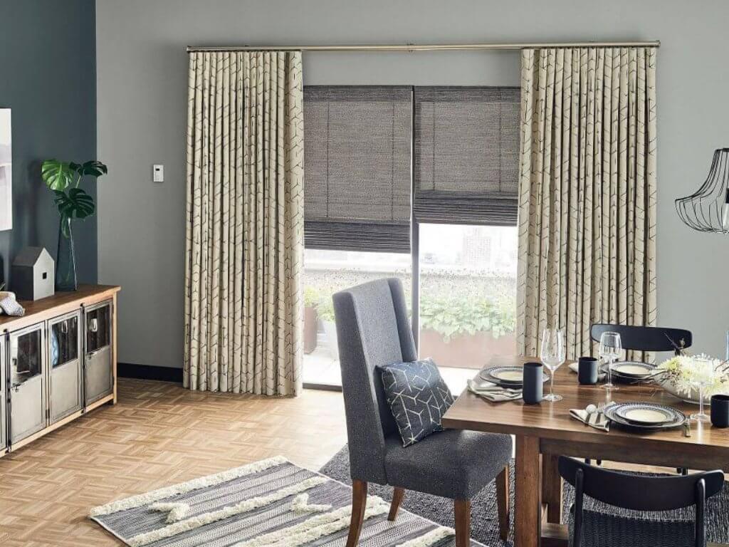 Drapes provide effortless light control.